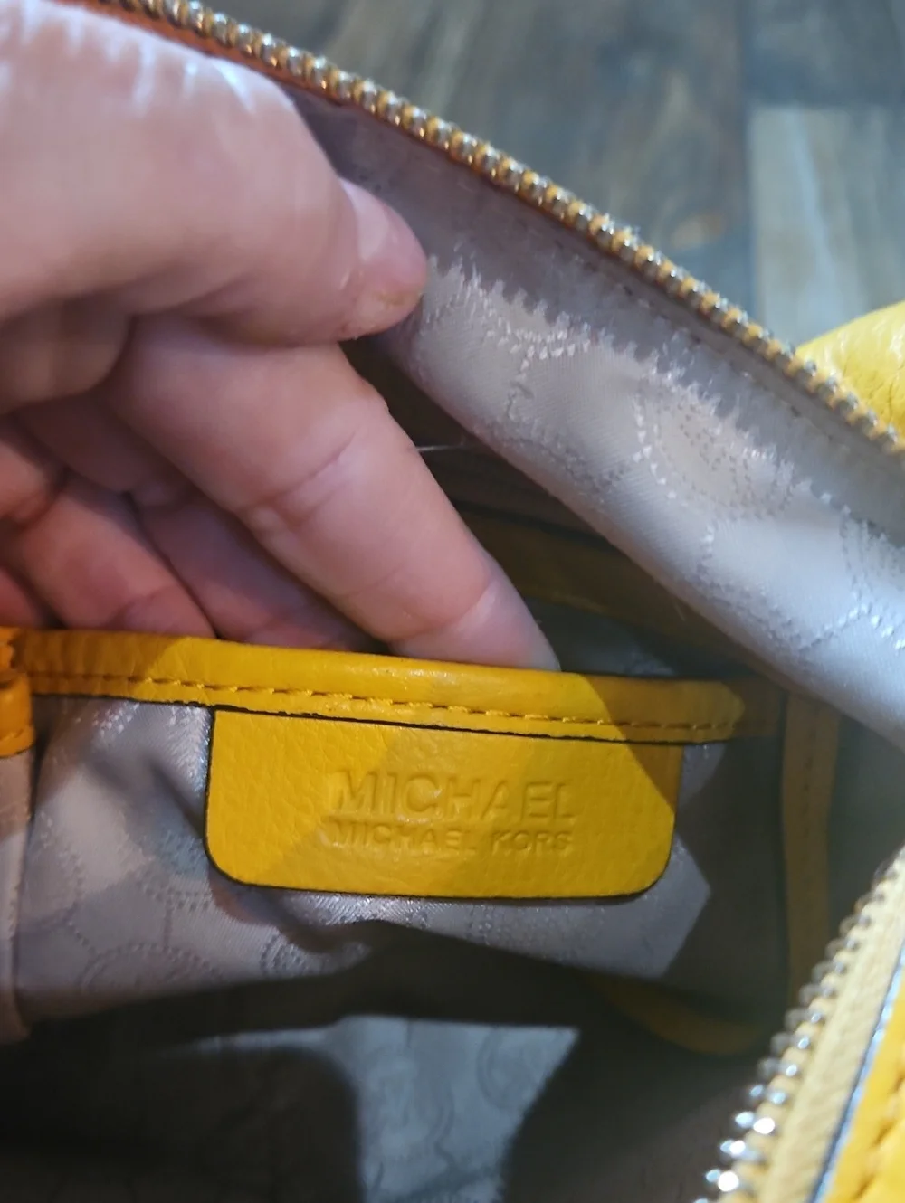 Michael Kors Mustard Yellow Leather Hobo with MK Gold Charm